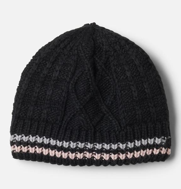 Columbia Cabled Cutie Beanie Black Grey Pink For Girls NZ45169 New Zealand